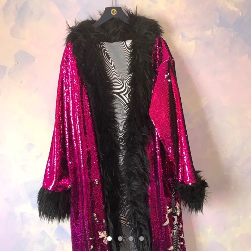 Sequin Faux Fur Penny Lane Ultimate Festival Coat (Reversible) ⭐️